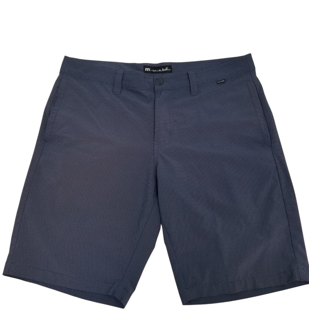 Travis Mathew Shorts Navy Blue Pinstripe Men’s Fit 36 Golf Performance Stretch